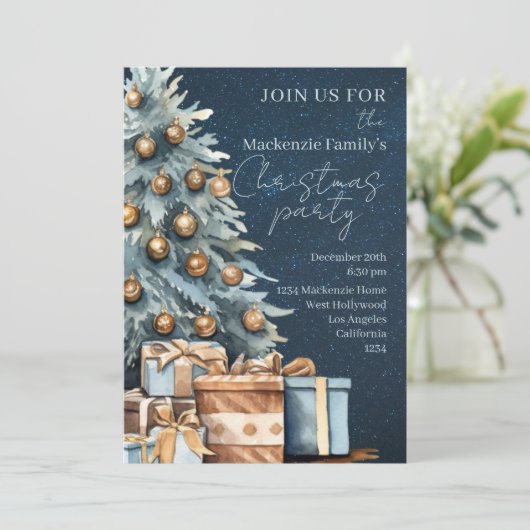 Christmas Tree Party Personalized Invitation シーズンカード (スタンド正面)