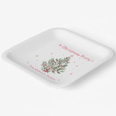 Christmas Tree Party Red and White ペーパープレート (傾斜あり)