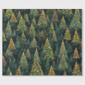 Christmas Tree Patchwork Design ラッピングペーパー (フラット)