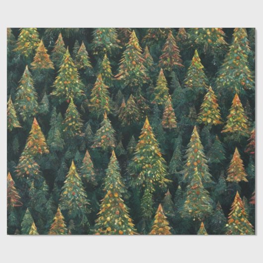 Christmas Tree Patchwork Design ラッピングペーパー (フラット)