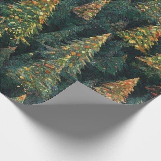 Christmas Tree Patchwork Design ラッピングペーパー (角)