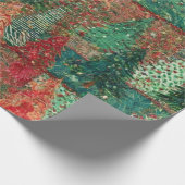 Christmas Tree Patchwork Design ラッピングペーパー (角)