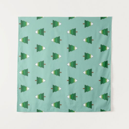 Christmas tree pattern タペストリー (正面(横))