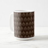Christmas Tree Pattern Dark chocolate コーヒーマグカップ (正面左)