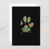 Christmas Tree Pattern Knit Muddy Messy Dog Paw Pr 招待状 (正面/裏面)