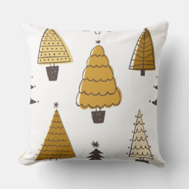 Christmas Tree Pattern – Neutral Holiday Pillow De クッション
