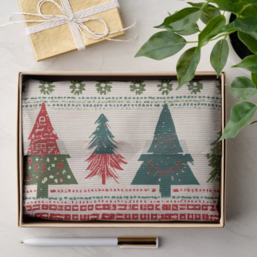 Christmas Tree Patterned 薄葉紙 (ギフト)