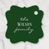 Christmas Tree Peacock Thank You Card  フェイバータグ (裏面)