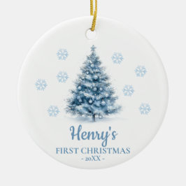 Christmas Tree Personalized Baby's First Christmas セラミックオーナメント