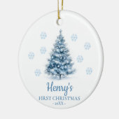 Christmas Tree Personalized Baby's First Christmas セラミックオーナメント (左)