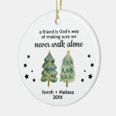 Christmas Tree Personalized Best Friend Name セラミックオーナメント (左)