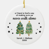 Christmas Tree Personalized Best Friend Name セラミックオーナメント (裏面)