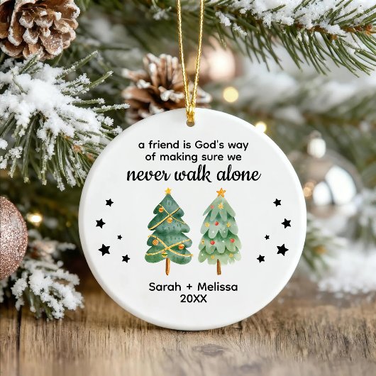 Christmas Tree Personalized Best Friend Name セラミックオーナメント