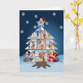 Christmas Tree Photo Card With Snowflakes カード (黄色い花)