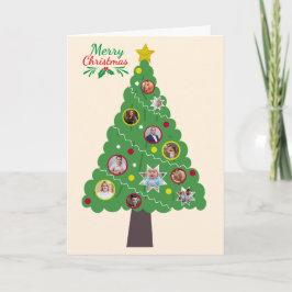Christmas Tree Photo Collage Card カード