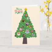 Christmas Tree Photo Collage Card カード (黄色い花)