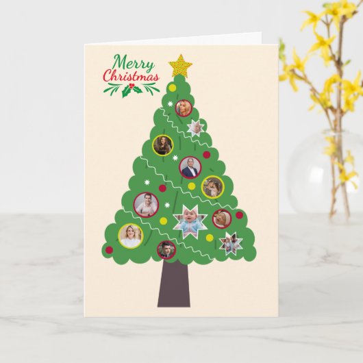 Christmas Tree Photo Collage Card カード (黄色い花)