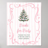 Christmas Tree Pink Baby Shower Books for Baby ポスター (正面)
