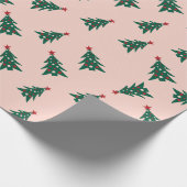 Christmas Tree Pink, Green and Red Wrapping Paper ラッピングペーパー (角)