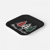 Christmas Tree Plaid Christmas Tree Merry Xmas ペーパープレート (傾斜あり)