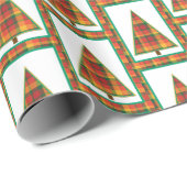 Christmas Tree Plaid Christmas Wrapping Paper ラッピングペーパー (ロールコーナー)