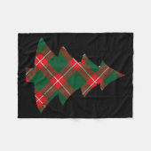 Christmas Tree Plaid Pattern Red Green Holiday For フリースブランケット (正面(横))