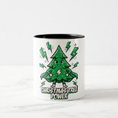 Christmas Tree Power Festive Tee ツートーンマグカップ (中央)