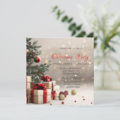 Christmas Tree Presents Bokeh Corporate Christmas 招待状 (スタンド正面)