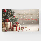 Christmas Tree Presents Bokeh Merry Christmas  横断幕 (横)