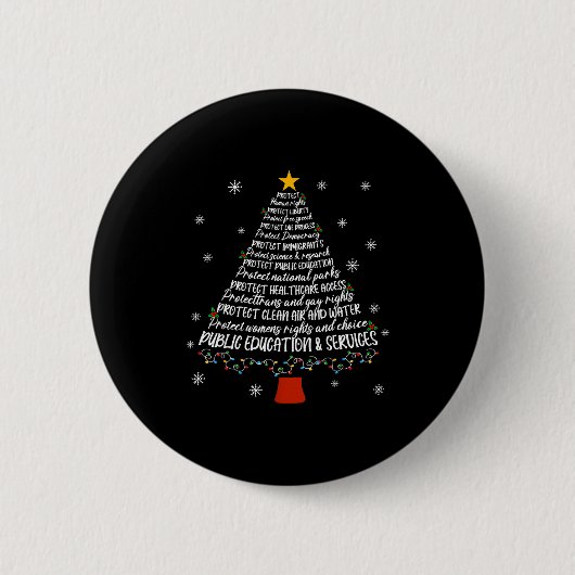 Christmas Tree Protect Human Rights Protect Libert 缶バッジ (正面)