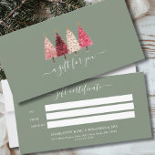 Christmas Tree Red Pink Green Gift Certificate