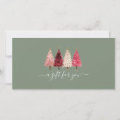 Christmas Tree Red Pink Green Gift Certificate (正面)