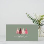 Christmas Tree Red Pink Green Gift Certificate (スタンド正面)