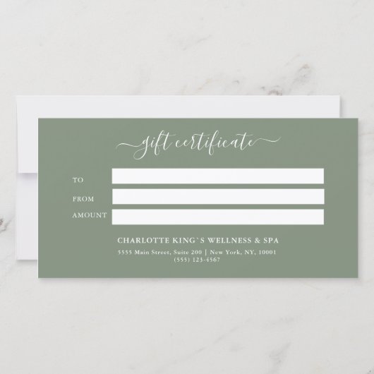 Christmas Tree Red Pink Green Gift Certificate (裏面)