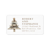 Christmas Tree Return Address Label ラベル (正面)