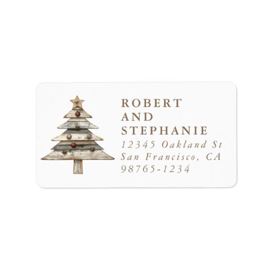 Christmas Tree Return Address Label ラベル (正面)