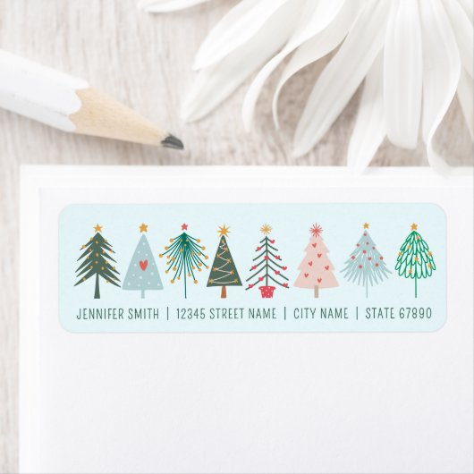 Christmas Tree Return Address Labels ラベル (インサイチュ)