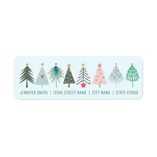 Christmas Tree Return Address Labels ラベル (正面)