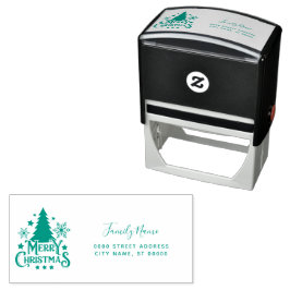 Christmas Tree Return Address Self-inking Stamp セルフインキングスタンプ