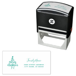 Christmas Tree Return Address Self-inking Stamp セルフインキングスタンプ