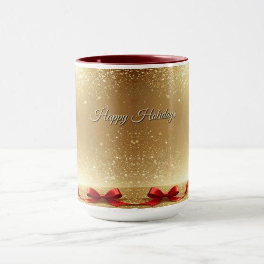 Christmas Tree Ribbons Holiday Mug マグカップ (中央)