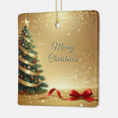 Christmas Tree Ribbons Holiday Ornament セラミックオーナメント (左)