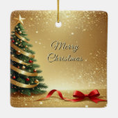 Christmas Tree Ribbons Holiday Ornament セラミックオーナメント (裏面)