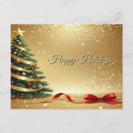 Christmas Tree Ribbons Holiday Postcard ポストカード