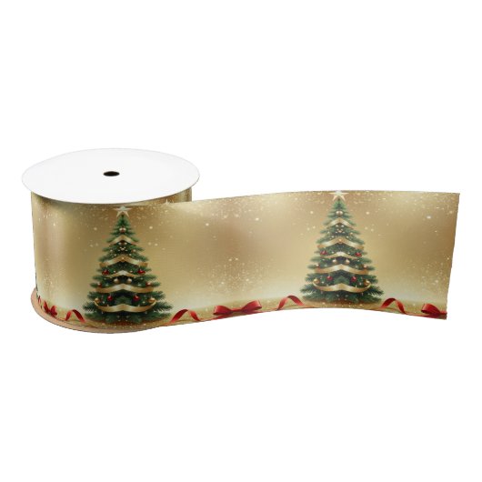 Christmas Tree Ribbons Holiday Satin Ribbon サテンリボン (リール)