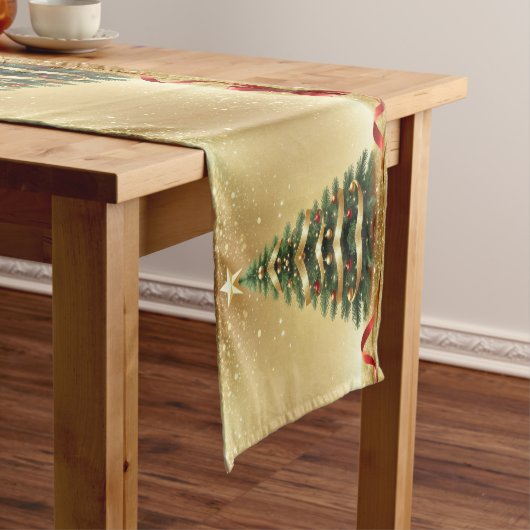 Christmas Tree Ribbons Holiday Table Runner ミディアムテーブルランナー (インサイチュ)