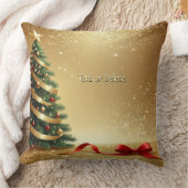 Christmas Tree Ribbons Holiday Throw Pillow クッション (ブランケット)