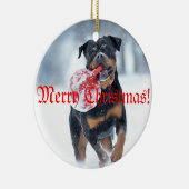 Christmas tree Rottweiler セラミックオーナメント (右)