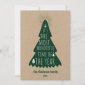 Christmas Tree Rustic Personalized シーズンカード (正面)
