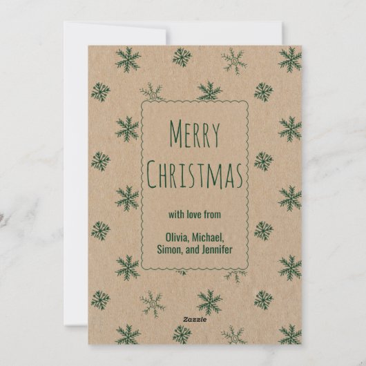 Christmas Tree Rustic Personalized シーズンカード (裏面)